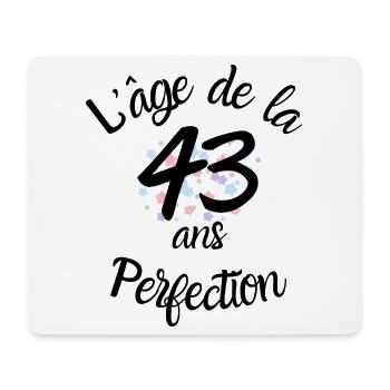 43 ans, l'âge de la perfection - Tapis de souris (format paysage) - blanc - Devant