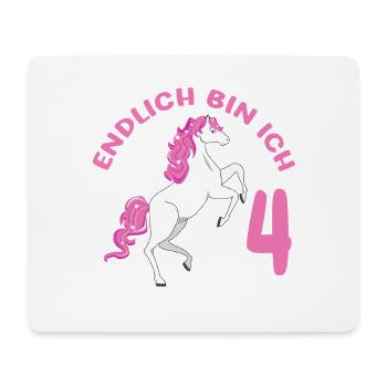 4 Jahre alt Pferd Endlich Bin Ich 4 Mädchen 4. - Mousepad (Querformat) - Weiß - Vorne