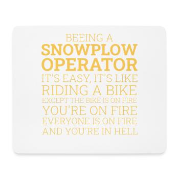Snowplow Operator Riding A Bike Schneepflugfahrer - Mousepad (Querformat) - Weiß - Vorne