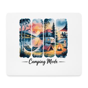  Camping Am See Bei Sonnenuntergang Mit Lagerfeuer - Mousepad (Querformat) - Weiß - Vorne