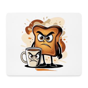 Angry toasts and coffee cup design - Mouse Pad (horizontal) - white - Front