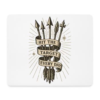 Hit The Target Every Day Bogenschießen Pfeil - Mousepad (Querformat) - Weiß - Vorne