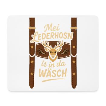Trachtenshirt Herren Trachten T-Shirt Lederhose - Mousepad (Querformat) - Weiß - Vorne