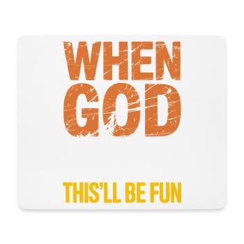 Als Gott mich Schuf Grinste Er Lustiger Retro - Mousepad (Querformat) - Weiß - Vorne