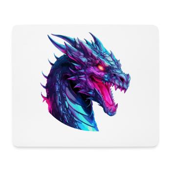 Neon Drachenkopf Kunstwerk - Mousepad (Querformat) - Weiß - Vorne