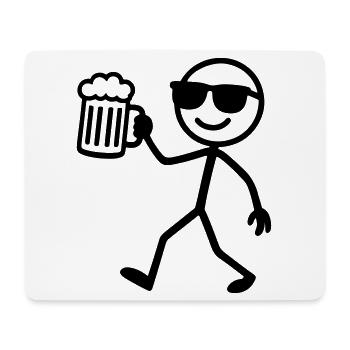 Bière Stick Figure - Tapis de souris (format paysage) - blanc - Devant