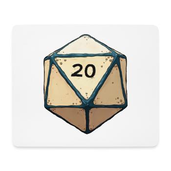 D20 Dice with only 20 – Lucky Dice Design - Mouse Pad (horizontal) - white - Front