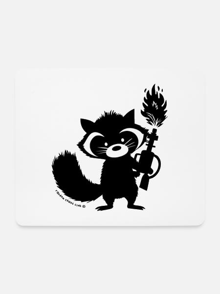 Unhinged Raccoon Design – Dark Humor Trash Panda A - Mousepad (Querformat) - Weiß