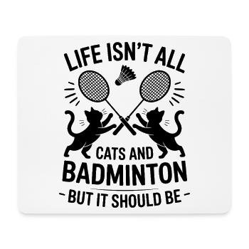 Badminton Saying Cat Funny Badminton Gift - Mouse Pad (horizontal) - white - Front
