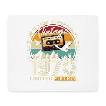 55th Birthday Cassette October Year 1970 - Mouse Pad (horizontal) - white - Front