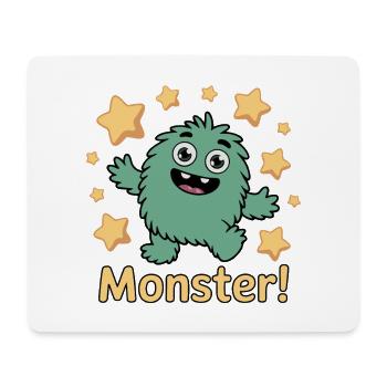 Playful Monster with Star Accents - Mouse Pad (horizontal) - white - Front