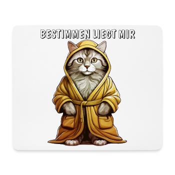 CAT BATHROBE DETERMINING IS MY KEY - Mouse Pad (horizontal) - white - Front