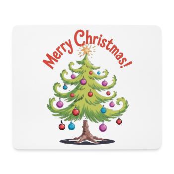 Merry Christmas Shirt with Christmas Tree - Mouse Pad (horizontal) - white - Front