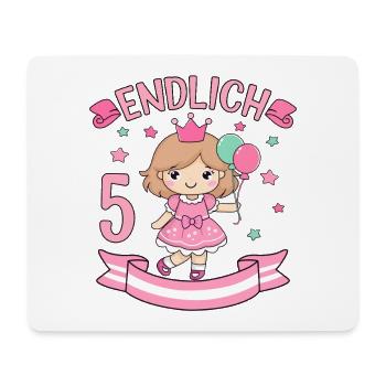 Prinzessin Geburtstagshirt Endlich 5 Jahre Mädchen - Mousepad (Querformat) - Weiß - Vorne