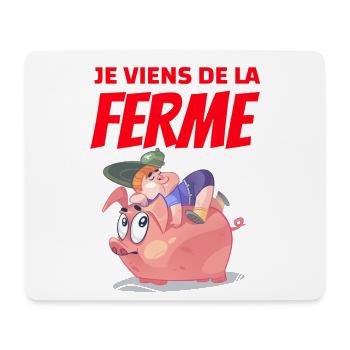 I Come From The Farm Drawing Pig Nap - Mouse Pad (horizontal) - white - Front