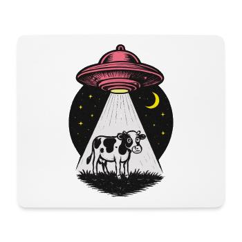 UFO Lichtstrahl auf Kuh - Mousepad (Querformat) - Weiß - Vorne