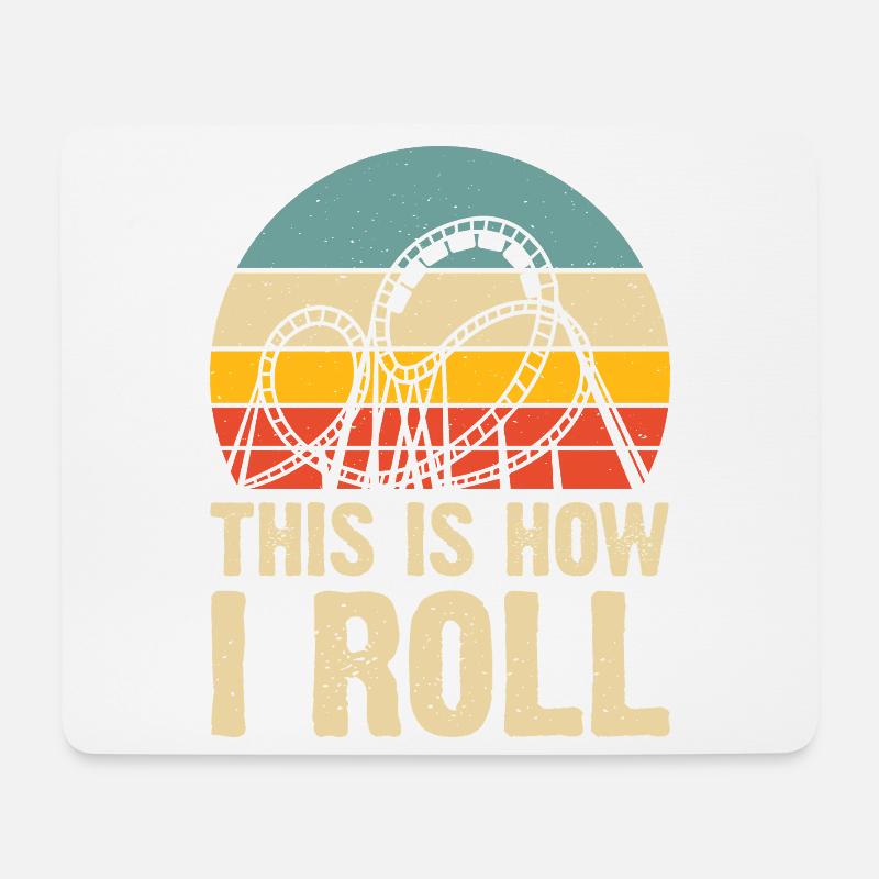 Achterbahn - Mousepad (Querformat) - Weiß