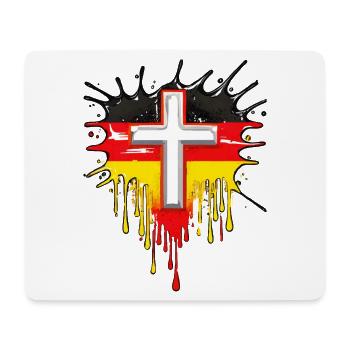 CROIX CHRÉTIENNE DRAPEAU ALLEMAND - Tapis de souris (format paysage) - blanc - Devant