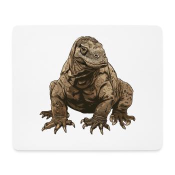 Realistische Komodowaran-Illustration - Mousepad (Querformat) - Weiß - Vorne
