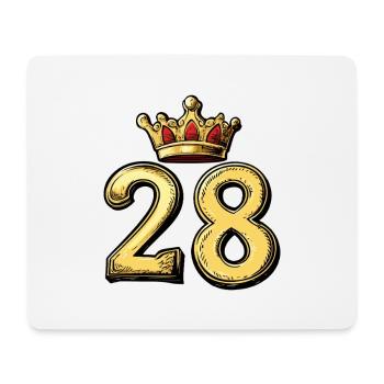 28 Zahl Krone - Mousepad (Querformat) - Weiß - Vorne