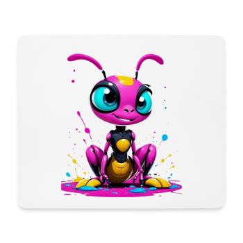 Ant - Colorful Insect Caricature on Canvas - Mouse Pad (horizontal) - white - Front