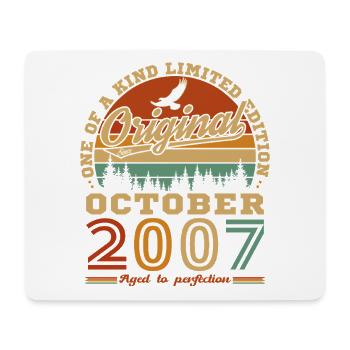 October 2007 Vinatge Retro Birthday Gift - Mouse Pad (horizontal) - white - Front