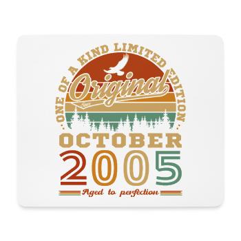 Octobre 2005 Vinatge Retro Cadeau Anniversaire - Tapis de souris (format paysage) - blanc - Devant