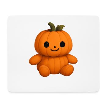 Cute pumpkin teddy bear friendly face - Mouse Pad (horizontal) - white - Front