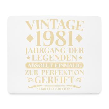 Millésime 1981 Vintage Né - 45ème anniversaire - Tapis de souris (format paysage) - blanc - Devant