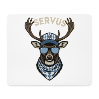 Alpen Hirsch Servus Hirschgeweih Tracht Oktober - Mousepad (Querformat) - Weiß - Vorne