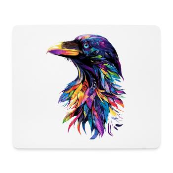 Corbeau, Corbeau, Oiseau, Corbeau Corbeau, Choucas, Corbeau noir - Tapis de souris (format paysage) - blanc - Devant