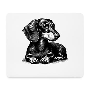Dackel - Mousepad (Querformat) - Weiß - Vorne