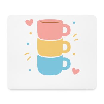 Jolie tasse à café pile Pastel coeurs amour - Tapis de souris (format paysage) - blanc - Devant