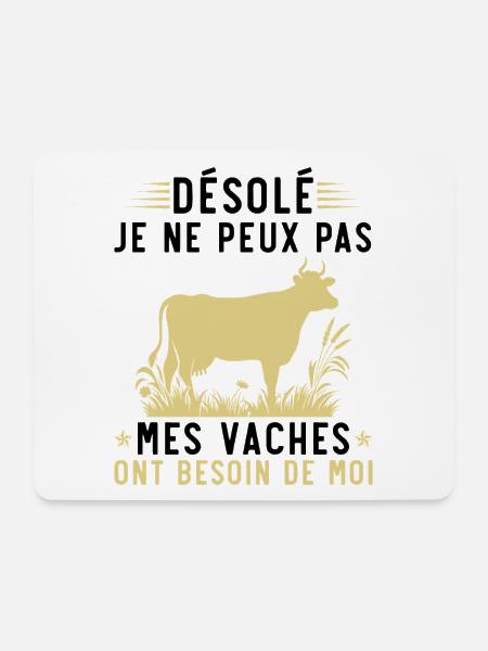 Meine Kühe brauchen mich - Mousepad (Querformat) - Weiß