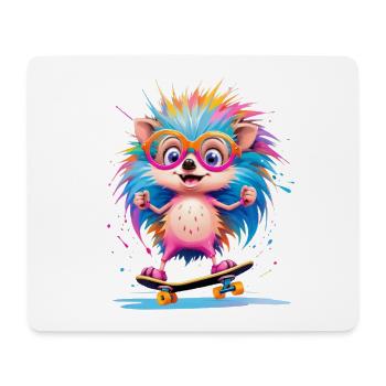 Kunterbunter Skate Hedgehog - Mousepad (Querformat) - Weiß - Vorne