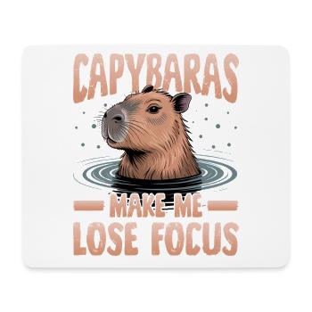 Funny aesthetic Kawaii Capybara - Mousepad (Querformat) - Weiß - Vorne