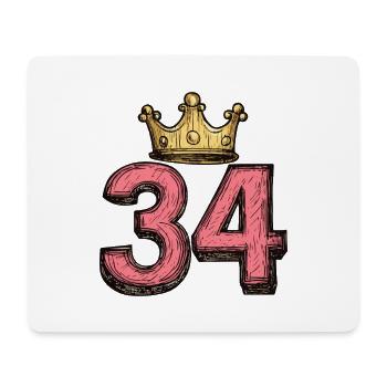 34 Number Krone - Mouse Pad (horizontal) - white - Front