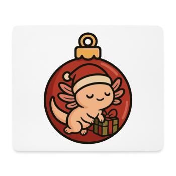 Axolotl de Noël - Conception d’ornements de Noël - Tapis de souris (format paysage) - blanc - Devant