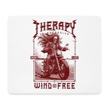 La thérapie coûte cher Le vent est gratuit Motard - Tapis de souris (format paysage) - blanc - Devant