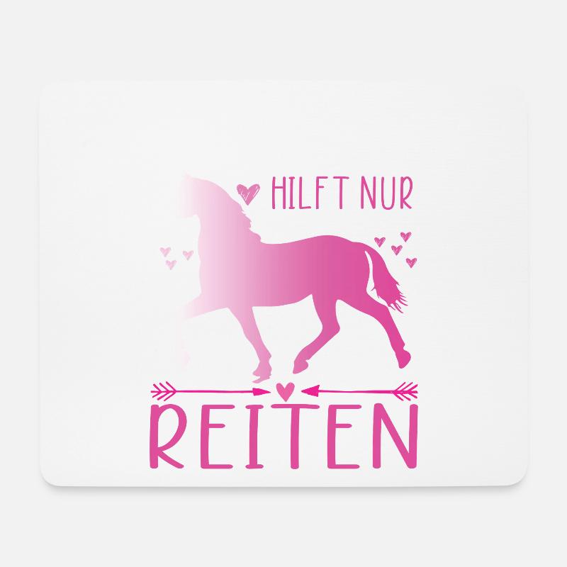Pferde Reiten Stall Outfits Pferdeliebhaberin - Mousepad (Querformat) - Weiß