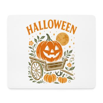 Kürbiswagen Halloween Szene - Mousepad (Querformat) - Weiß - Vorne