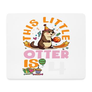 This Otter Is 4 - Cute Birthday Motif - Mouse Pad (horizontal) - white - Front