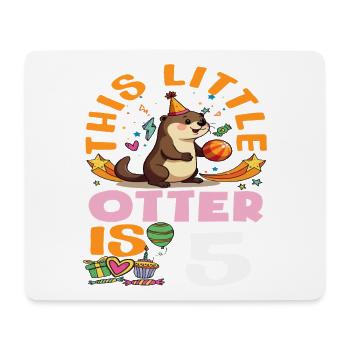 This Otter is 5 - Cute Birthday Motif - Mouse Pad (horizontal) - white - Front