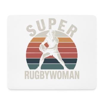 Super Rugbywoman Vintage Retro Women's Rugby - Mouse Pad (horizontal) - white - Front