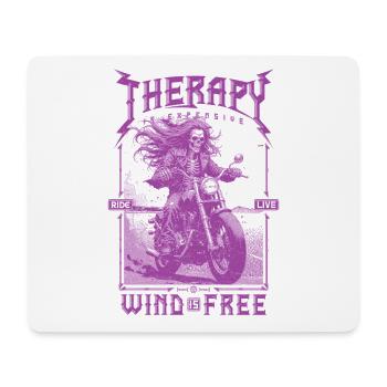 La thérapie coûte cher Le vent est gratuit Motard - Tapis de souris (format paysage) - blanc - Devant