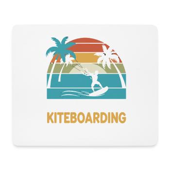 Préférer le kitesurf palmiers coucher de soleil - Tapis de souris (format paysage) - blanc - Devant
