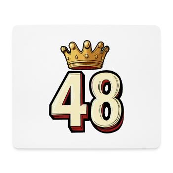 48 Zahl Krone - Mousepad (Querformat) - Weiß - Vorne