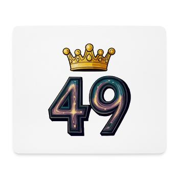 49 Zahl Krone - Mousepad (Querformat) - Weiß - Vorne