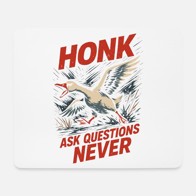 Funny Geese Meme Chaos Honk Certified Silly - Mouse Pad (horizontal) - white