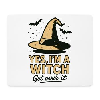 Ja, ich bin eine Hexe Komm darüber hinweg, Halloween-Party-Spaß - Mousepad (Querformat) - Weiß - Vorne